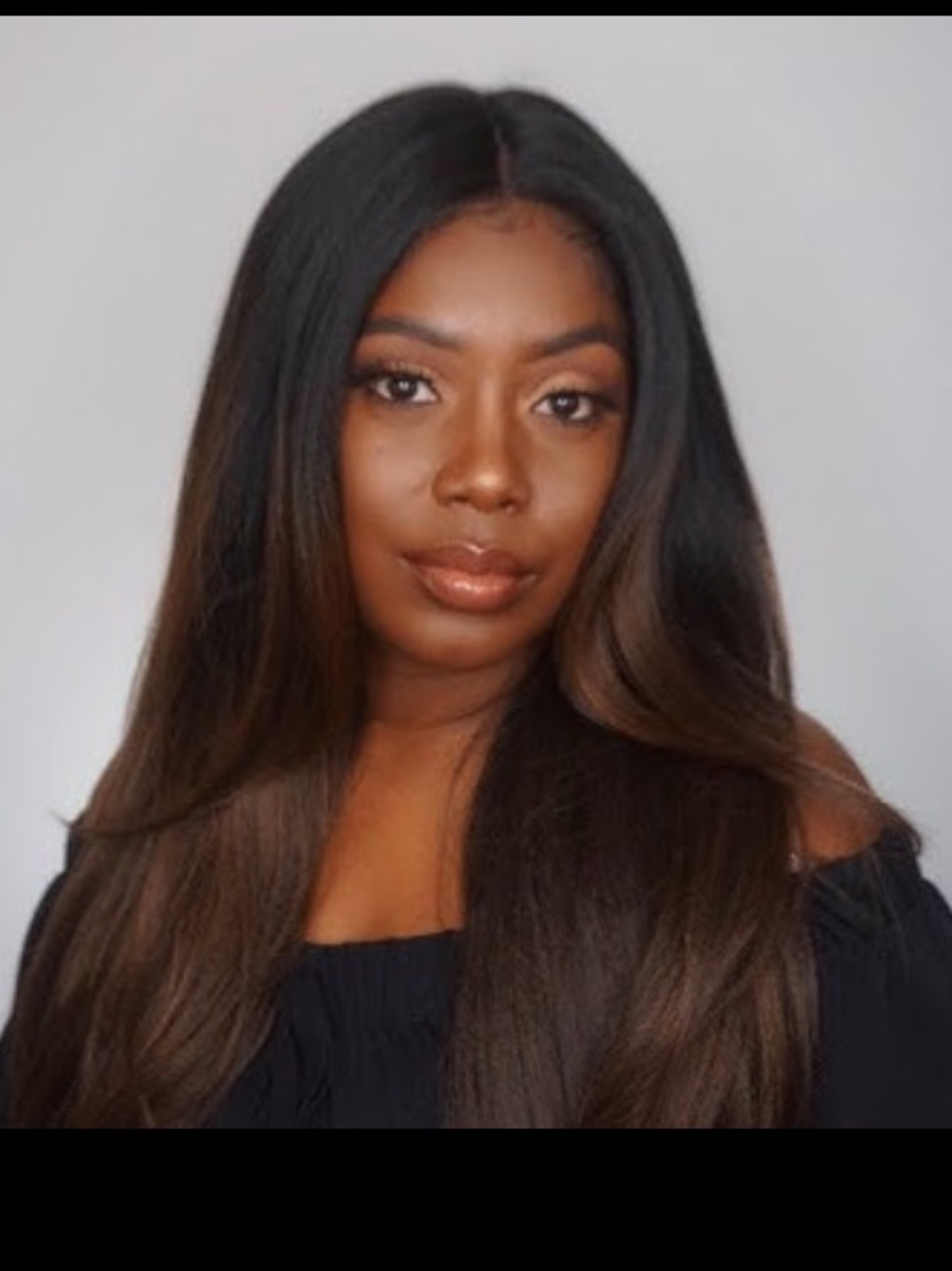 NWT MODEL MODEL yaki Straight Long lace front Wig ombre black Brown OM430P